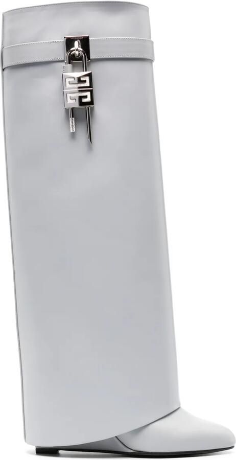 Givenchy Shark Lock leren laarzen Grijs