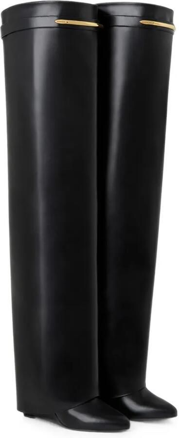 Givenchy Shark Pinch leren overknee laarzen Zwart