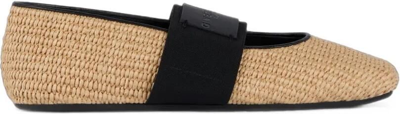 Givenchy Sliced Square ballerina's met raffia-effect Beige