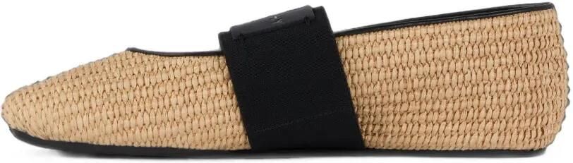 Givenchy Sliced Square ballerina's met raffia-effect Beige - Foto 5
