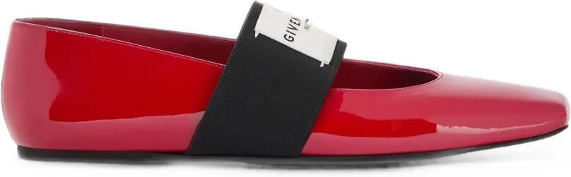 Givenchy Sliced Square ballerina's van lakleer Rood