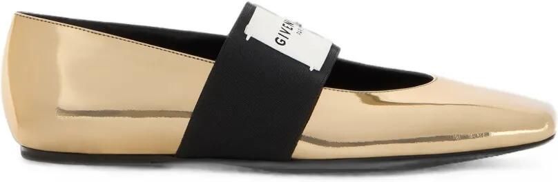 Givenchy Sliced Square leren ballerina's met spiegelend effect Goud