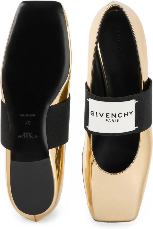 Givenchy Sliced Square leren ballerina's met spiegelend effect Goud - Foto 2