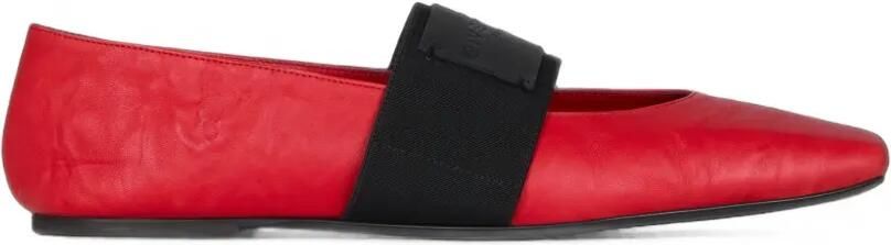 Givenchy Sliced Square leren ballerina's met textuur Rood