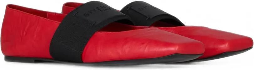Givenchy Sliced Square leren ballerina's met textuur Rood - Foto 4