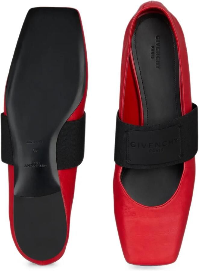 Givenchy Sliced Square leren ballerina's met textuur Rood - Foto 2