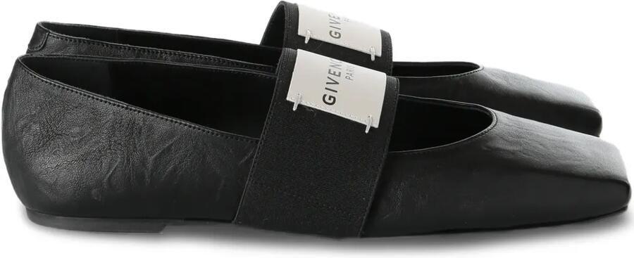 Givenchy Sliced Square leren ballerina's met textuur Zwart