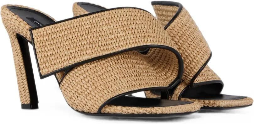 Givenchy Sliced Square muiltjes met raffia-effect en hak Beige - Foto 3