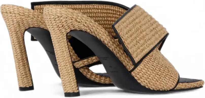 Givenchy Sliced Square muiltjes met raffia-effect en hak Beige - Foto 4