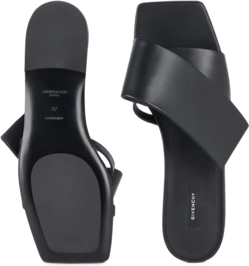 Givenchy Sliced Square platte leren sandalen Zwart - Foto 2