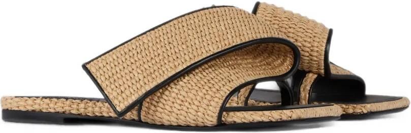 Givenchy Sliced Square platte muiltjes met raffia-effect Beige - Foto 5