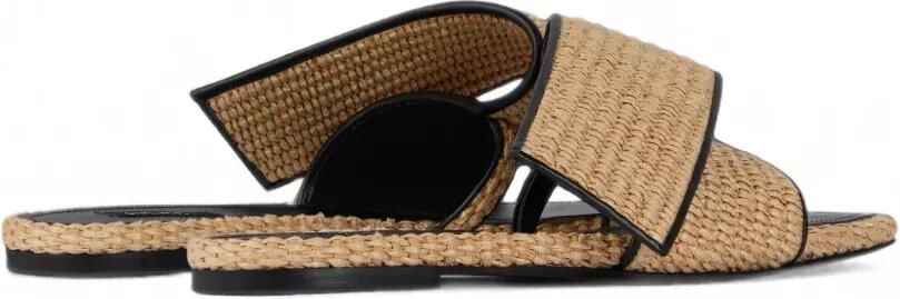 Givenchy Sliced Square platte muiltjes met raffia-effect Beige - Foto 4