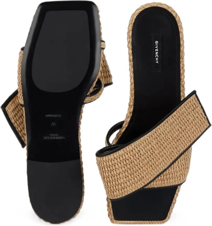 Givenchy Sliced Square platte muiltjes met raffia-effect Beige - Foto 2