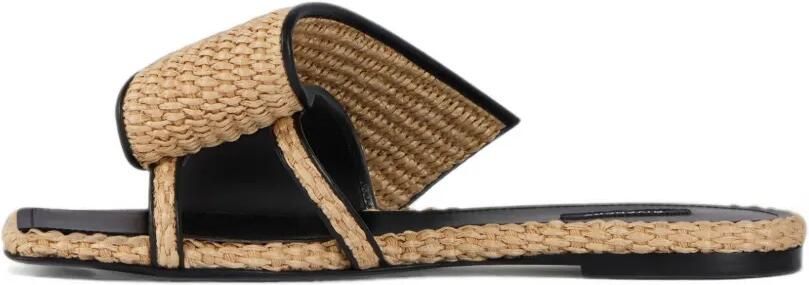 Givenchy Sliced Square platte muiltjes met raffia-effect Beige - Foto 3