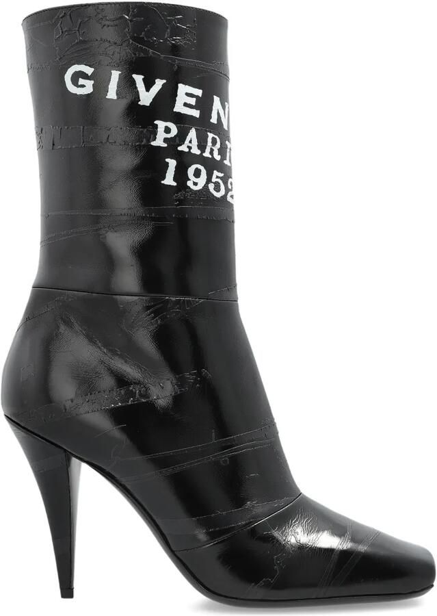 Givenchy Sliced Square Tape leren enkellaarzen Zwart