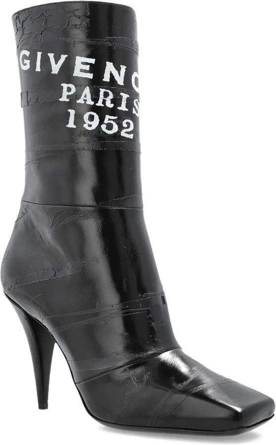 Givenchy Sliced Square Tape leren enkellaarzen Zwart - Foto 3