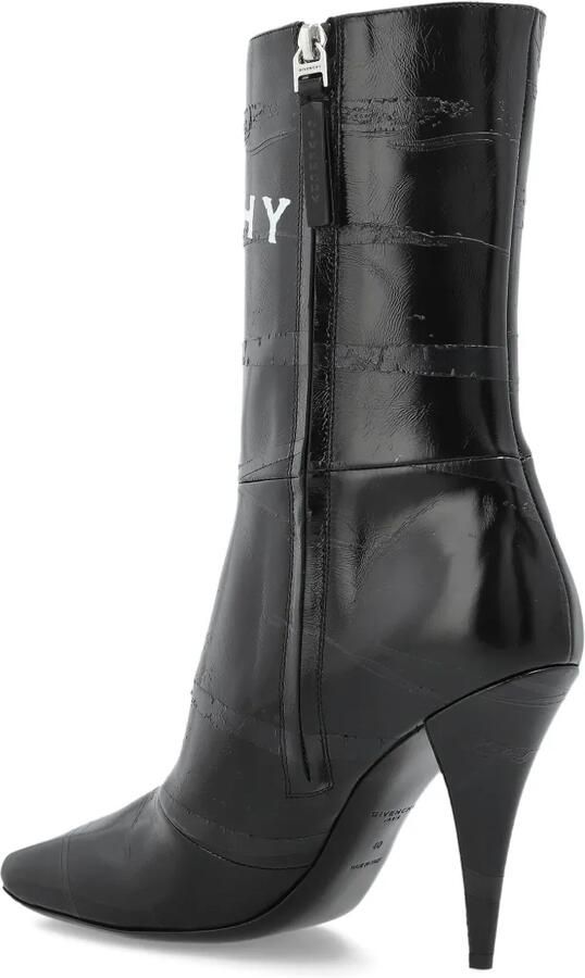 Givenchy Sliced Square Tape leren enkellaarzen Zwart - Foto 4