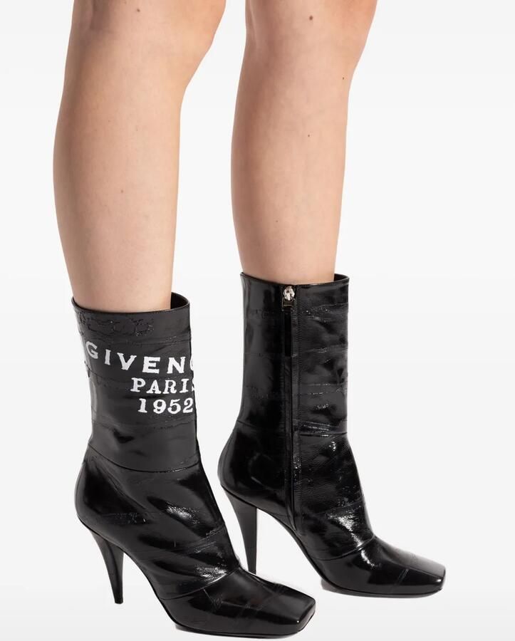 Givenchy Sliced Square Tape leren enkellaarzen Zwart - Foto 2