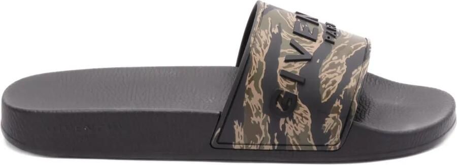 Givenchy Slide platte rubberen muiltjes met camouflage-print Zwart