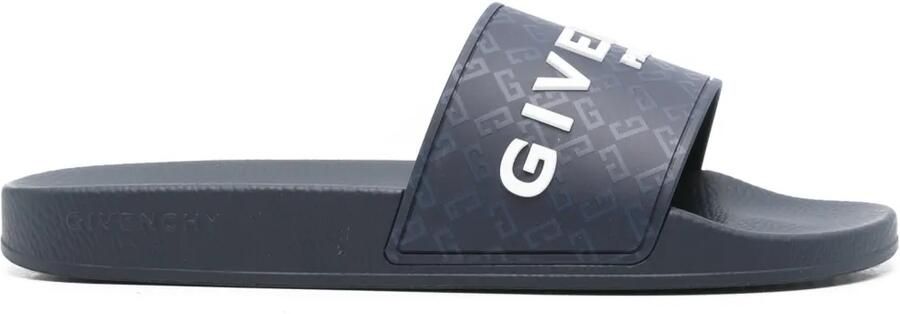 Givenchy Slide platte sandalen van monogram 72 en rubber Blauw
