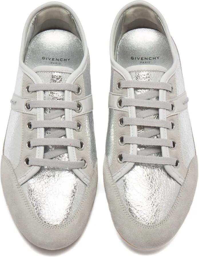 Givenchy Slim sneakers met metallic-effect en vlakken Zilver - Foto 2