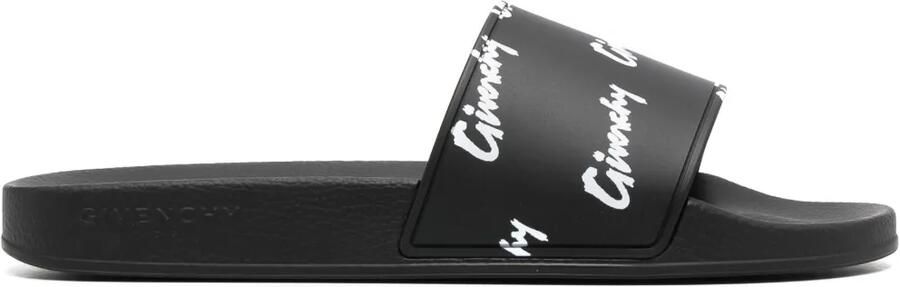 Givenchy Slippers met logoprint Zwart