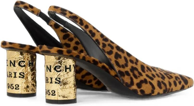 Givenchy Tape leren slingback pumps met luipaard-effect Bruin - Foto 3