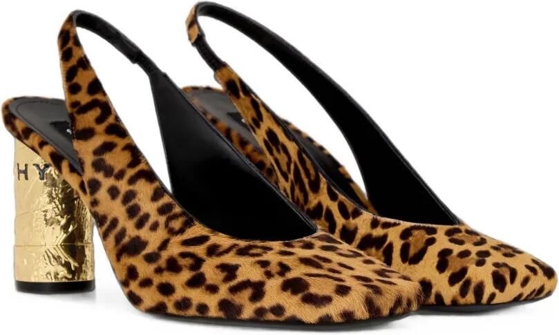 Givenchy Tape leren slingback pumps met luipaard-effect Bruin - Foto 4