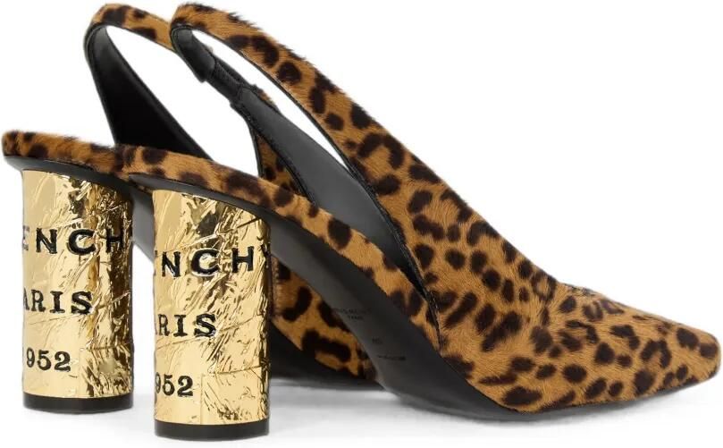 Givenchy Tape leren slingback pumps met luipaard-effect Bruin - Foto 3