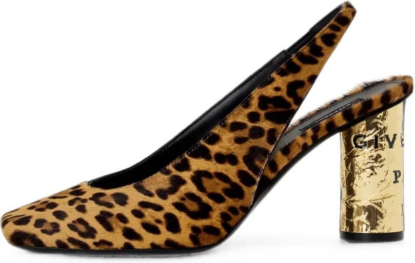 Givenchy Tape leren slingback pumps met luipaard-effect Bruin - Foto 2