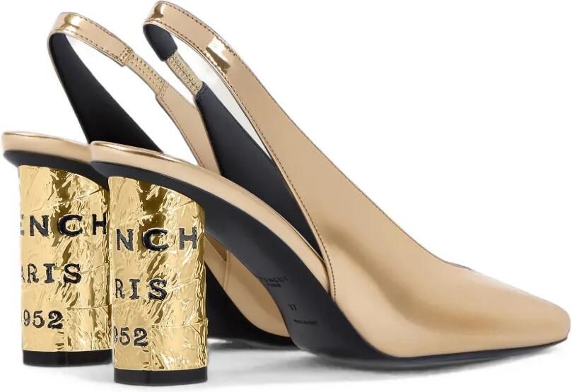 Givenchy Tape leren slingback pumps met spiegelend effect Goud - Foto 2