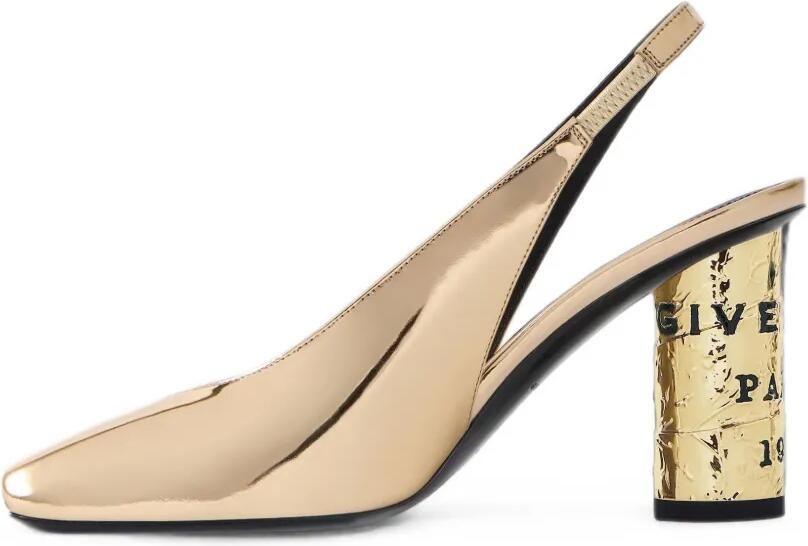 Givenchy Tape leren slingback pumps met spiegelend effect Goud - Foto 3