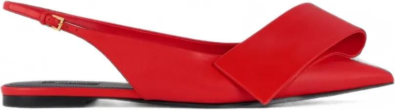 Givenchy Twisted Ribbon platte leren slingbacks Rood