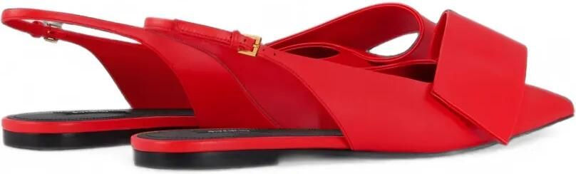 Givenchy Twisted Ribbon platte leren slingbacks Rood - Foto 4