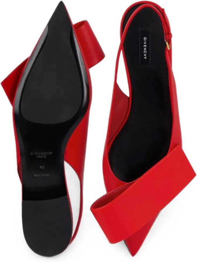 Givenchy Twisted Ribbon platte leren slingbacks Rood - Foto 2