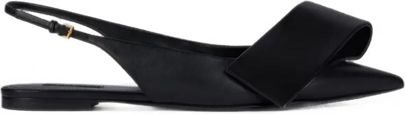 Givenchy Twisted Ribbon platte leren slingbacks Zwart