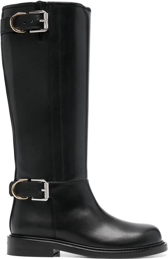 Givenchy Voyou platte leren laarzen Zwart