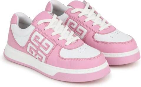 Givenchy Kids 4G two-tone leather sneakers Roze