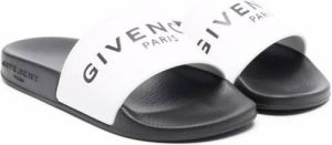 Givenchy Kids Badslippers met logoprint Wit
