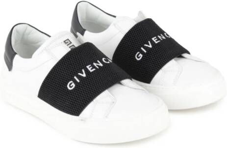 Givenchy Kids Leren sneakers met logoband Wit