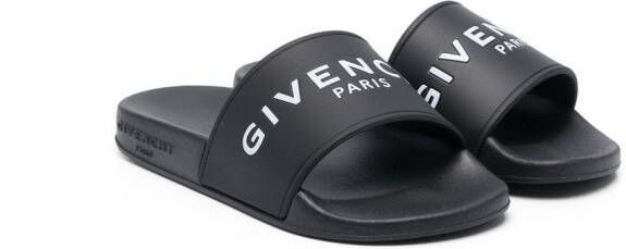 Givenchy Kids Slippers met logoprint Zwart
