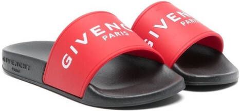 Givenchy Kids Slippers met logo Rood