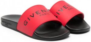 Givenchy Kids Slippers met logoprint Rood