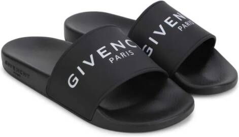 Givenchy Kids Slippers met logoprint Zwart