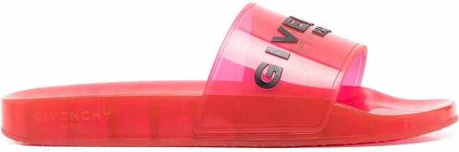 Givenchy Slippers met logoprint Rood