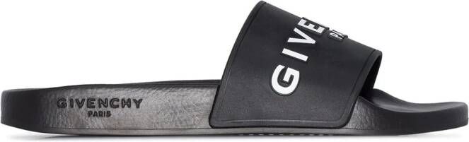 Givenchy Slippers met logoprint Zwart