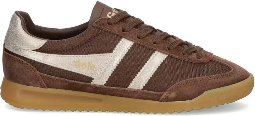Gola Sneakers met metallic afwerking en suède vlakken Bruin