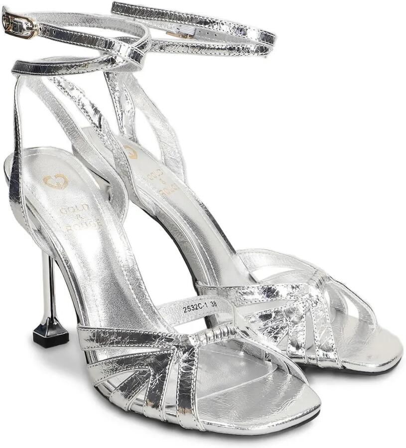 Gold & Rouge Ama sandalen met gekreukt effect Zilver - Foto 2