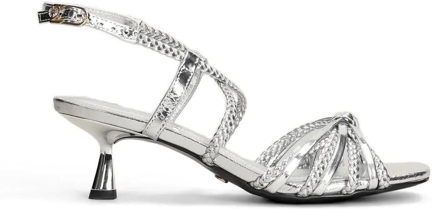 Gold & Rouge Flapi-M gevlochten metallic sandalen Zilver