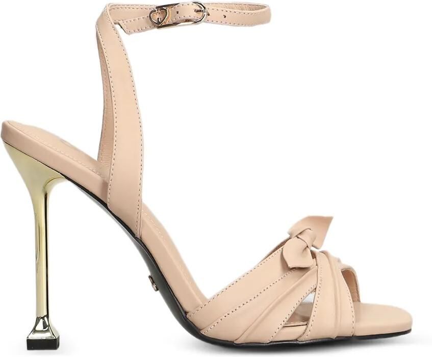 Gold & Rouge Naisa leren sandalen met strikdetail Beige